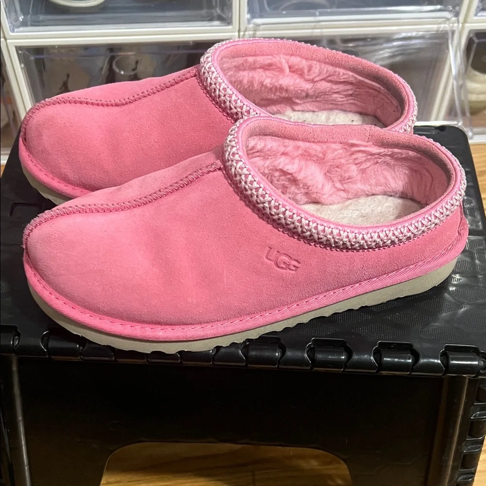 Pink Suede Slip-On Clogs